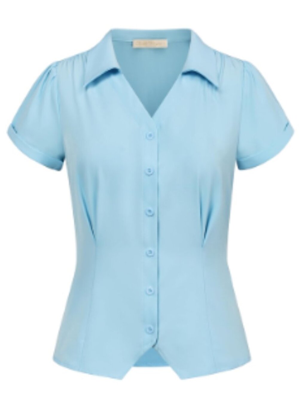 Belle Poque - M - Retro Blouse in Powder Blue